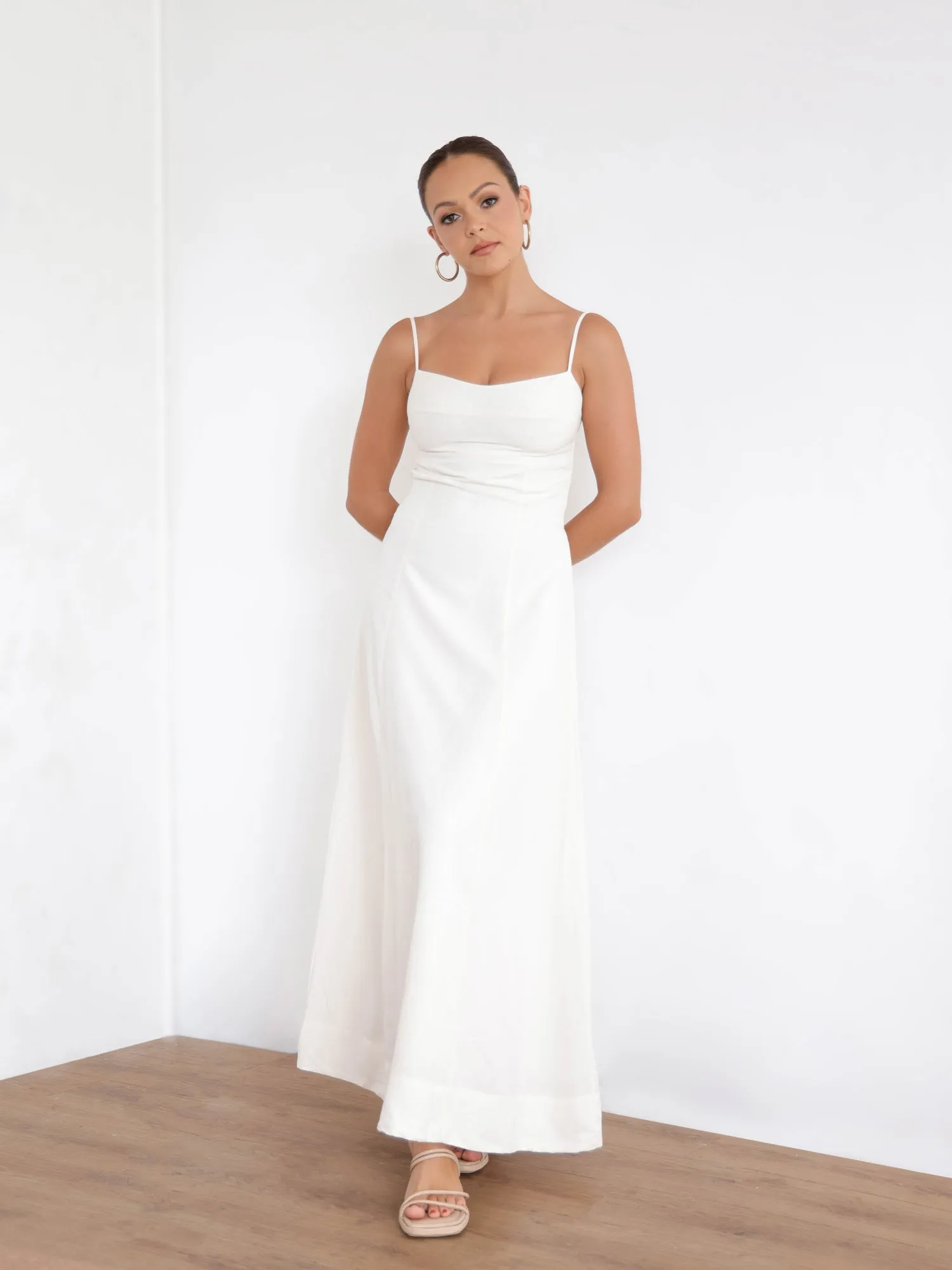 Bustier Detailed Flared Maxi Dress