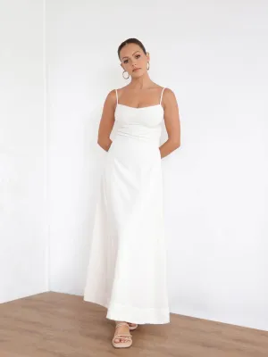 Bustier Detailed Flared Maxi Dress