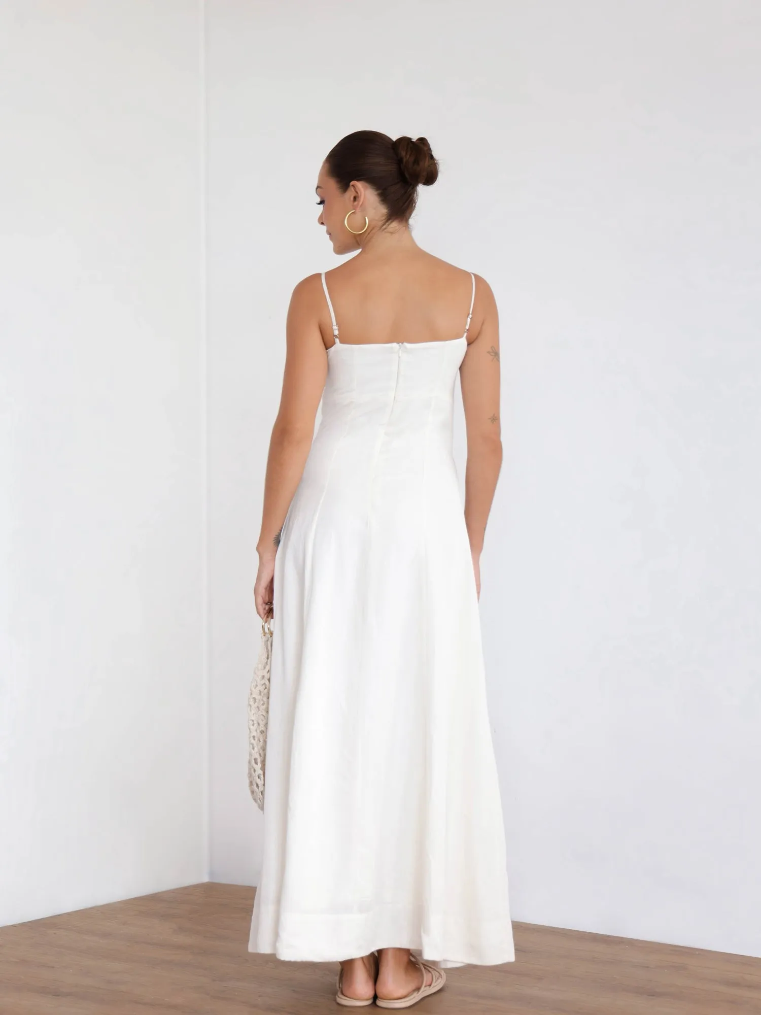 Bustier Detailed Flared Maxi Dress