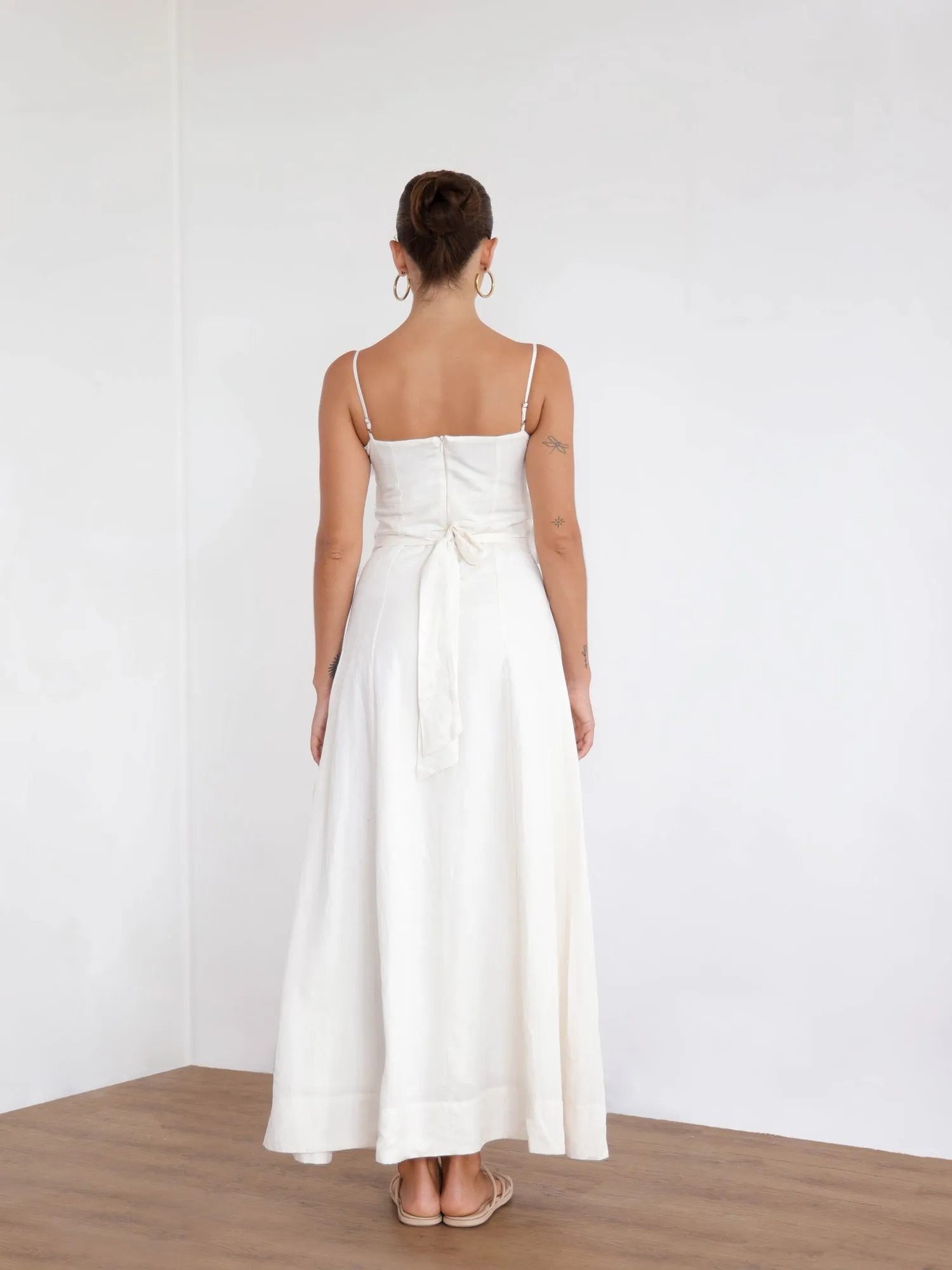 Bustier Detailed Flared Maxi Dress