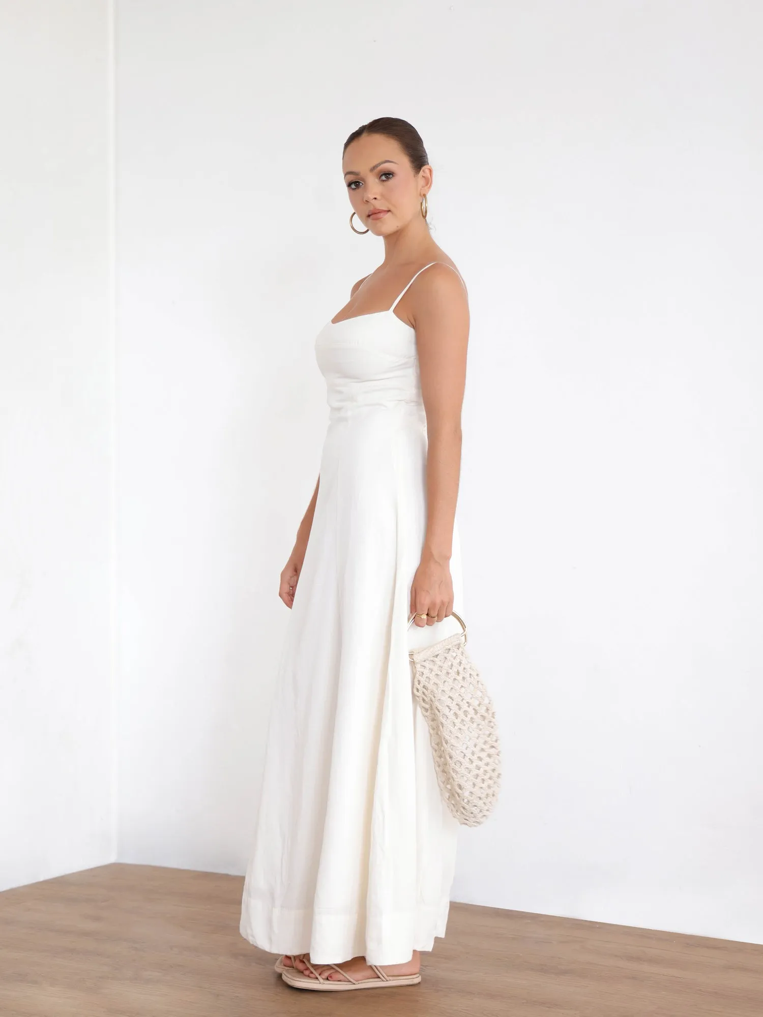 Bustier Detailed Flared Maxi Dress