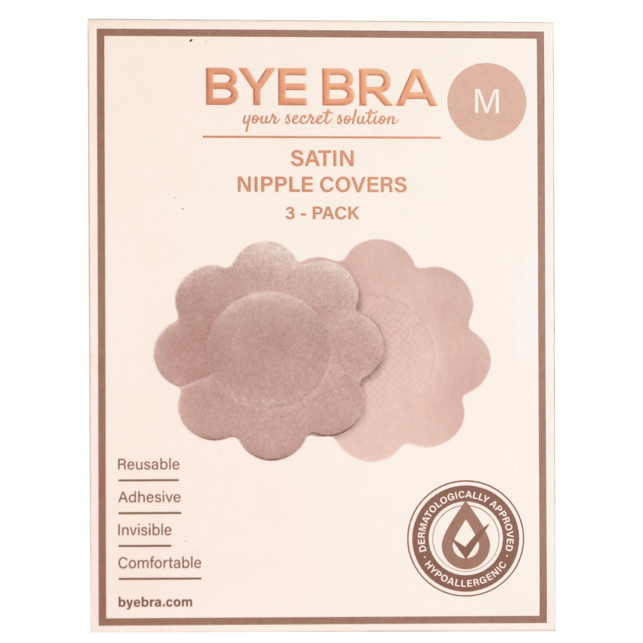 Bye Bra - Silk Nipple Covers Nude 3 Pairs