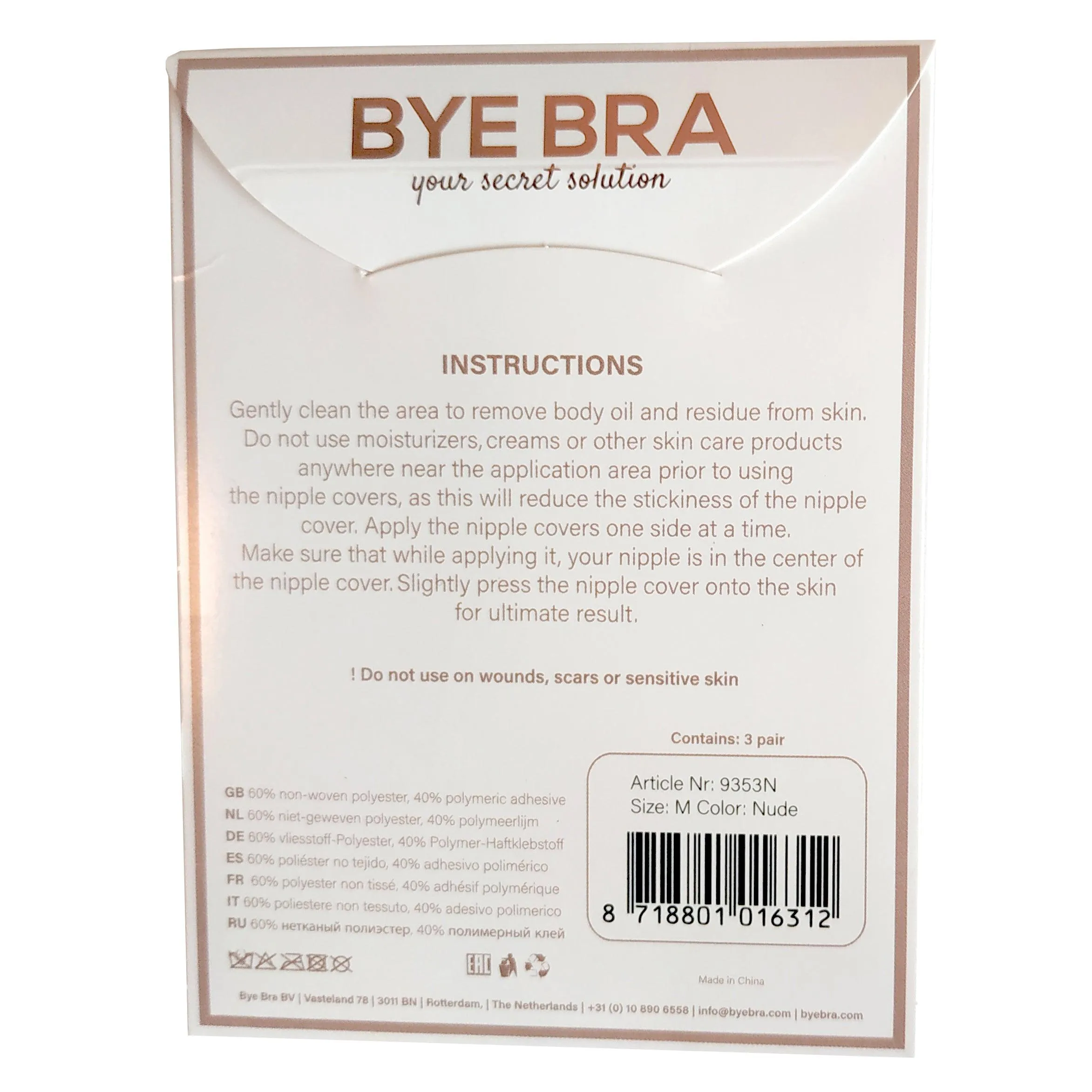 Bye Bra - Silk Nipple Covers Nude 3 Pairs