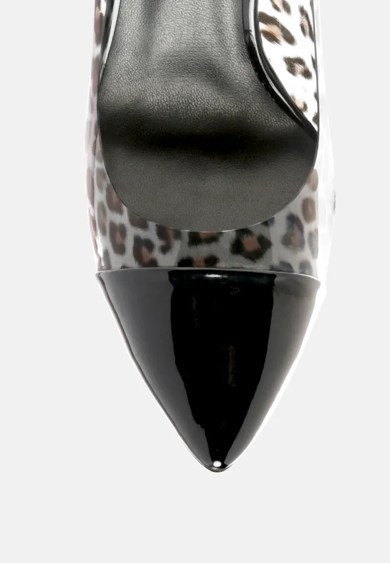 Candace Clear Patent Faux Leather Detail Pumps By Ruw