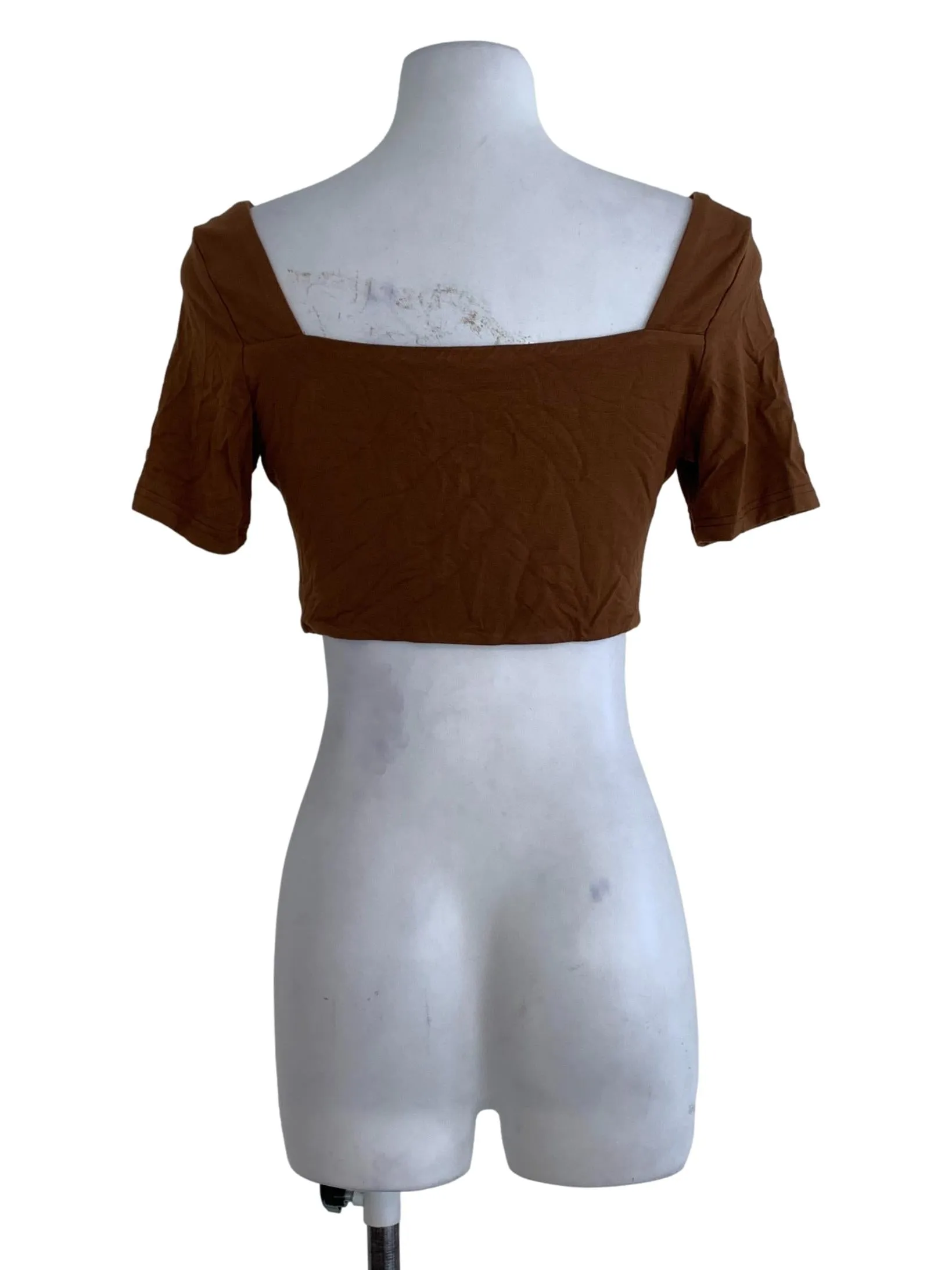Caramel Plain Crop Top
