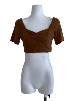 Caramel Plain Crop Top
