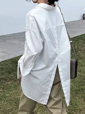 Casual Blouses Ladies Long Sleeve White Tops