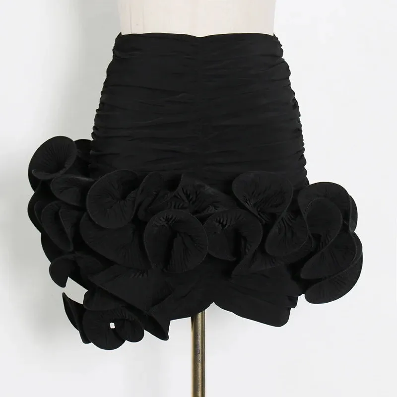 Casual White Ruched Skirt