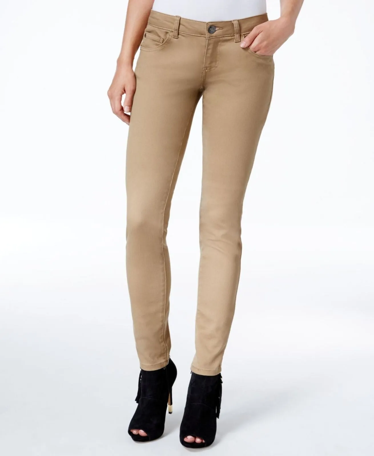 Celebrity Pink Jeans Women's Colored Short Skinny Jeans Khaki Brown 5 Short
