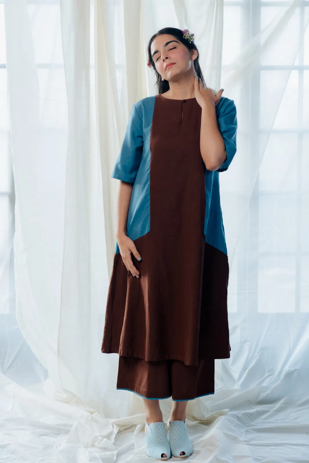 Chocolate and blueberry kurta set