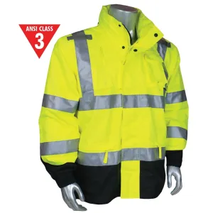 Class 3 Rip Stop Rain Jacket - Lime - Medium