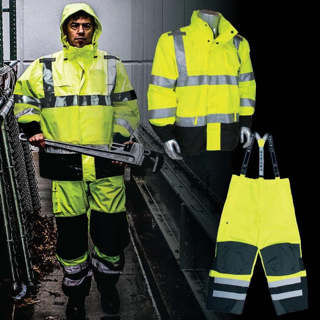 Class E Rip Stop Rain Pants - Lime - 4XL