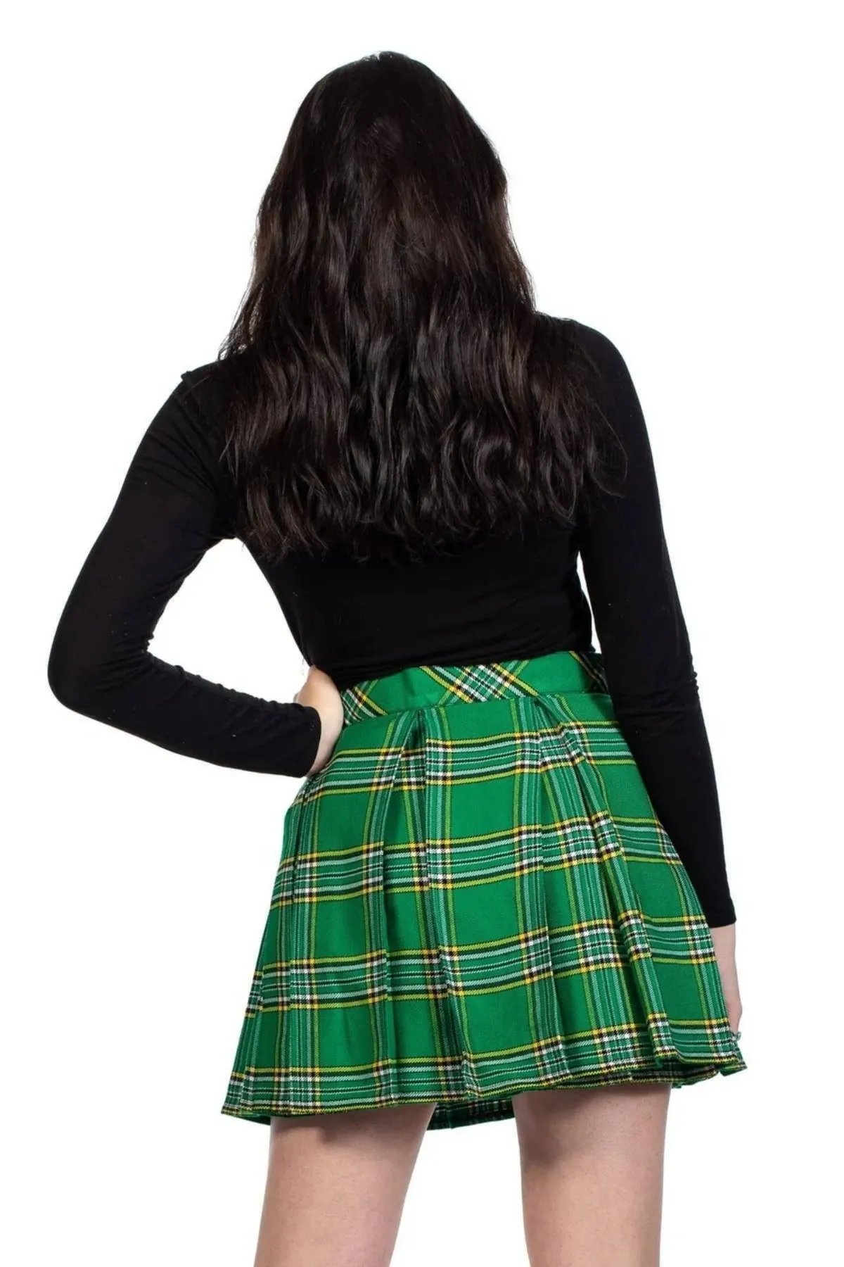 Classic Box Pleated Tartan Plaid Mini Skirt