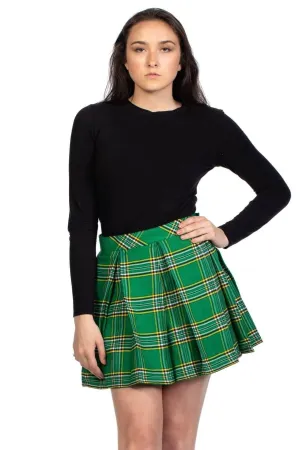 Classic Box Pleated Tartan Plaid Mini Skirt