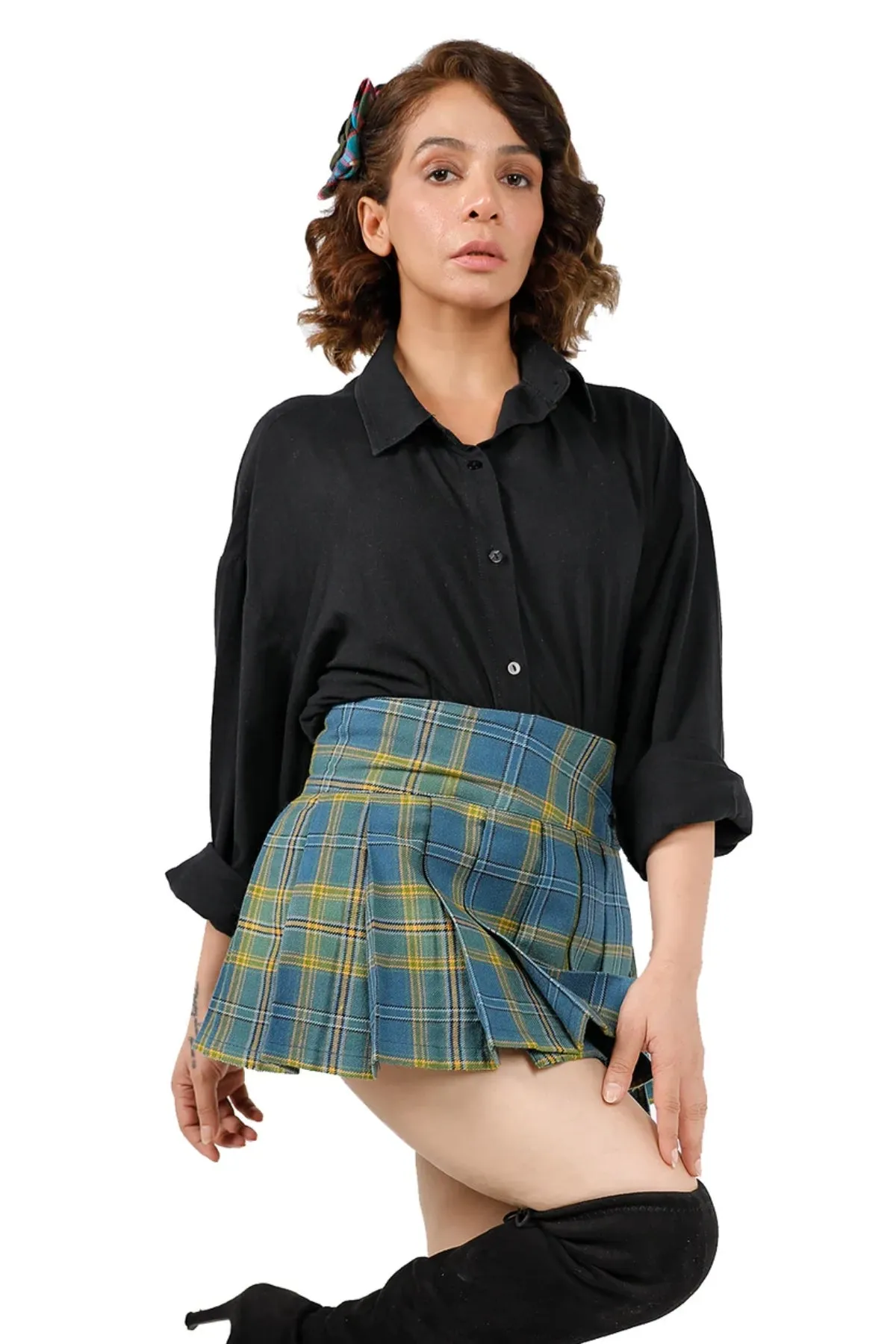 Classic Tartan Plaid Pleated Mini Skirt