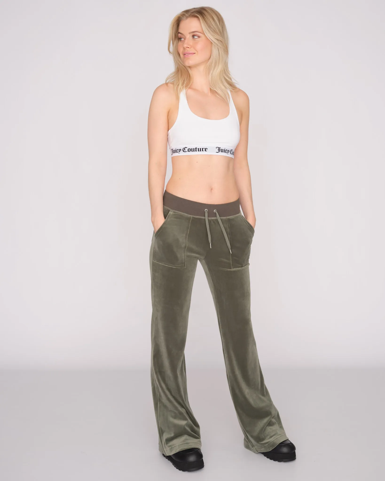 Classic Velour Layla Low Rise Pocket Flare Thyme