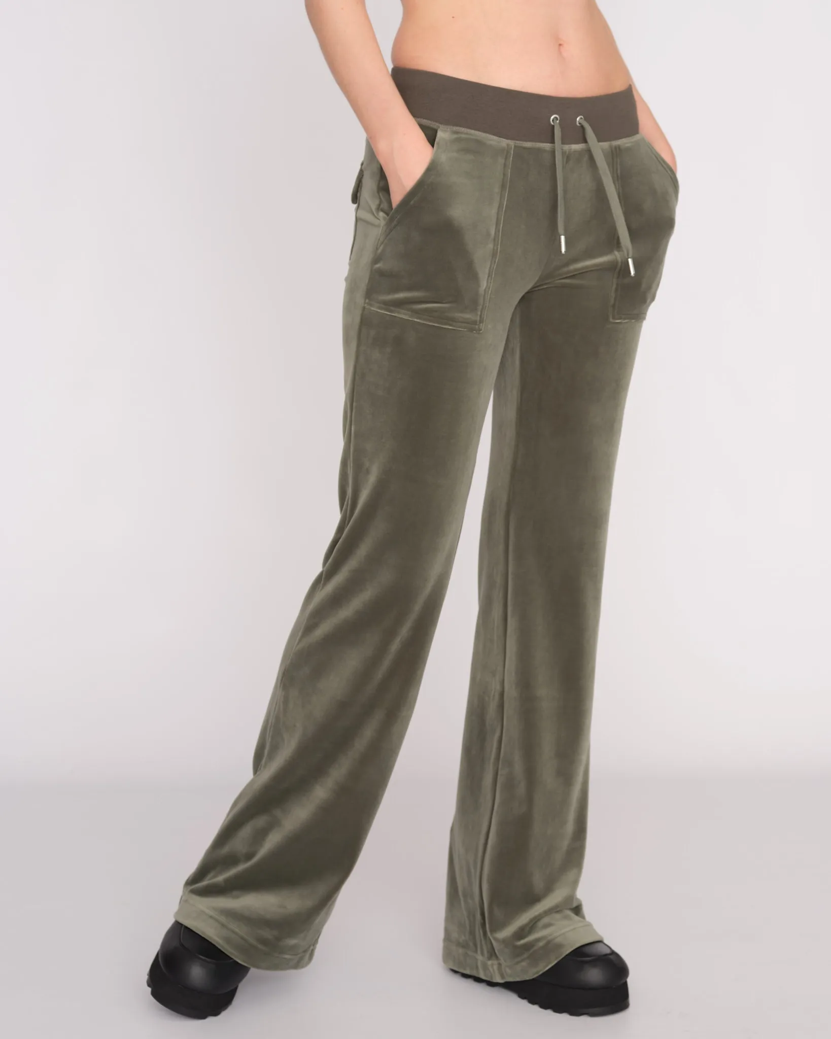 Classic Velour Layla Low Rise Pocket Flare Thyme