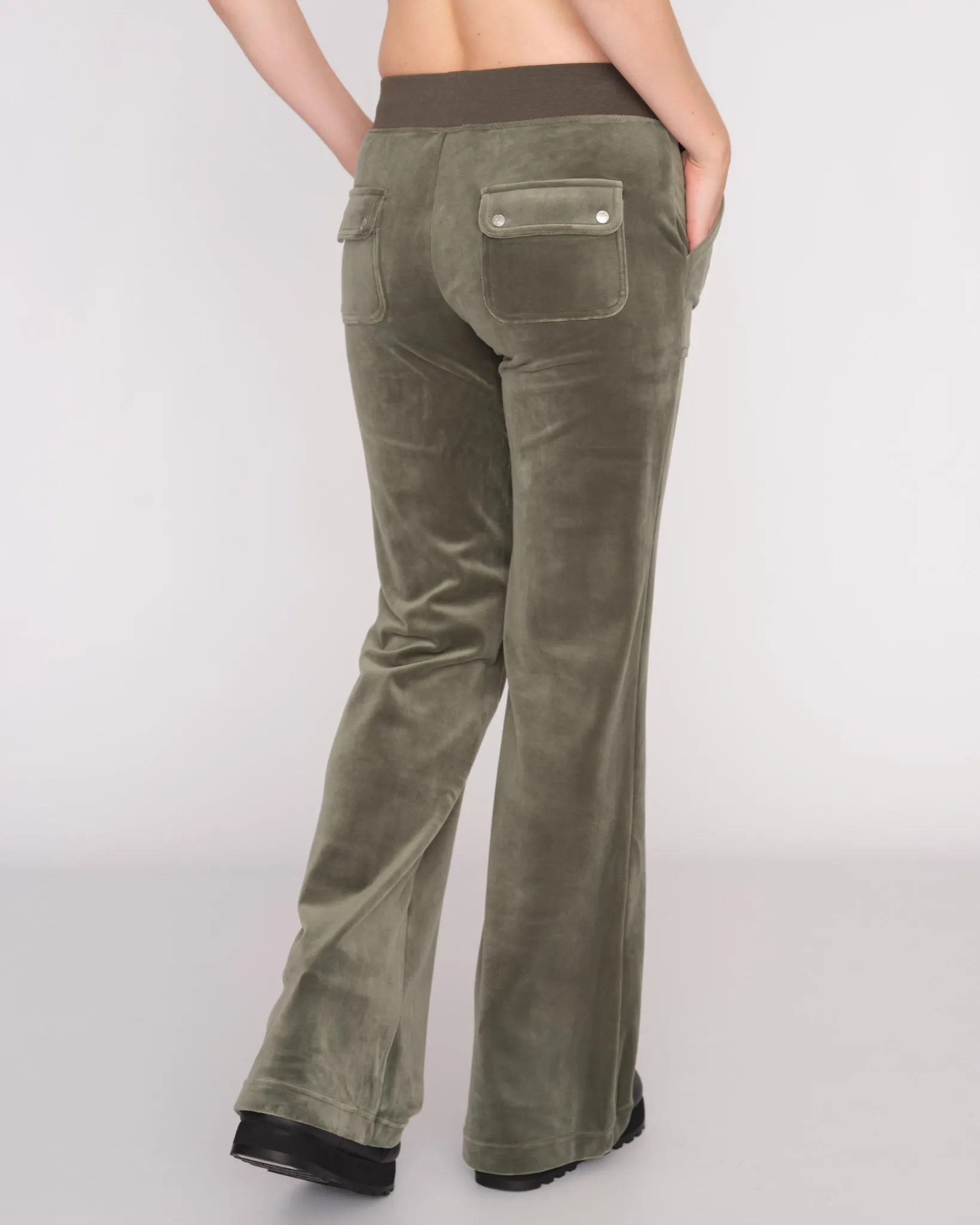 Classic Velour Layla Low Rise Pocket Flare Thyme