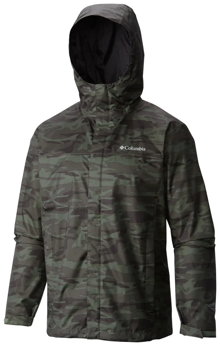Columbia Men Green Watertight Printed Rain Jacket