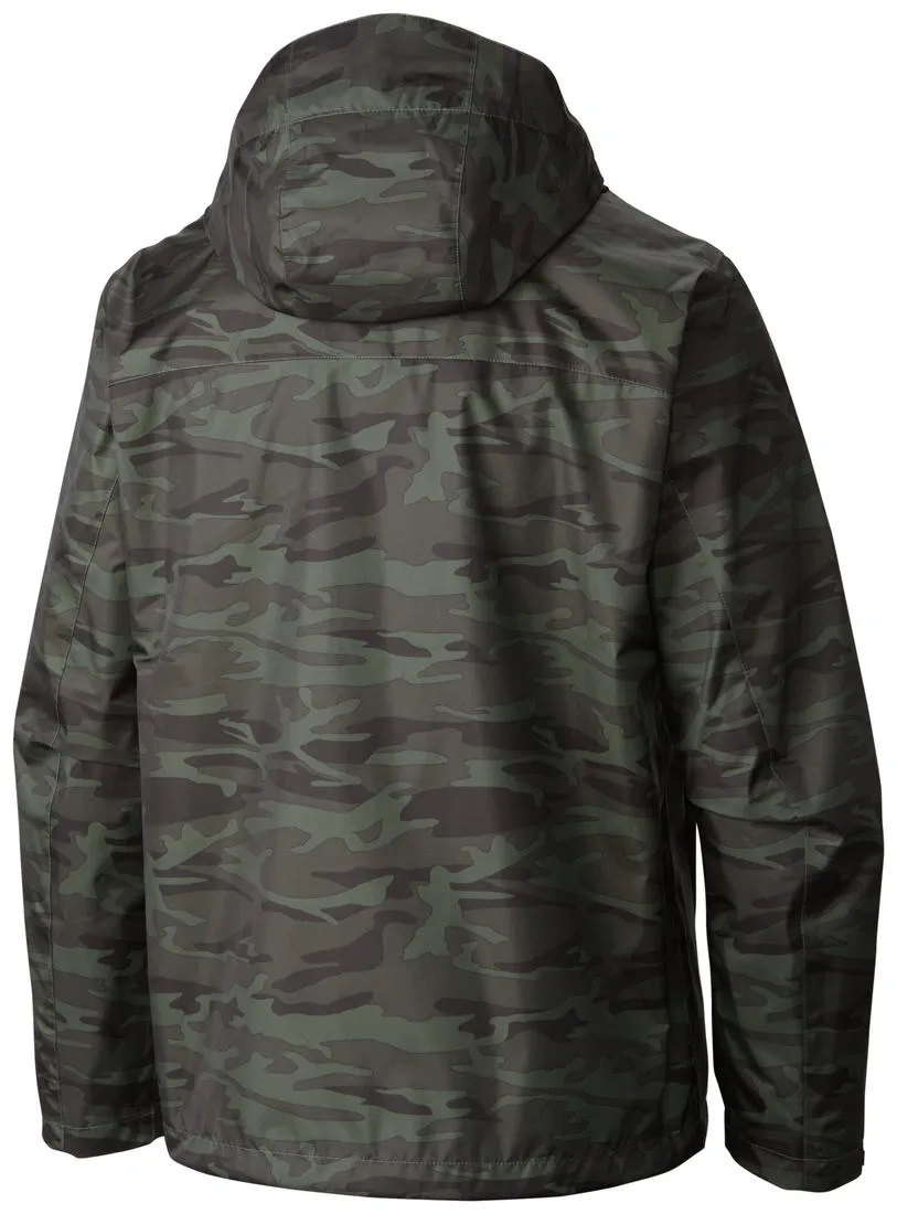 Columbia Men Green Watertight Printed Rain Jacket
