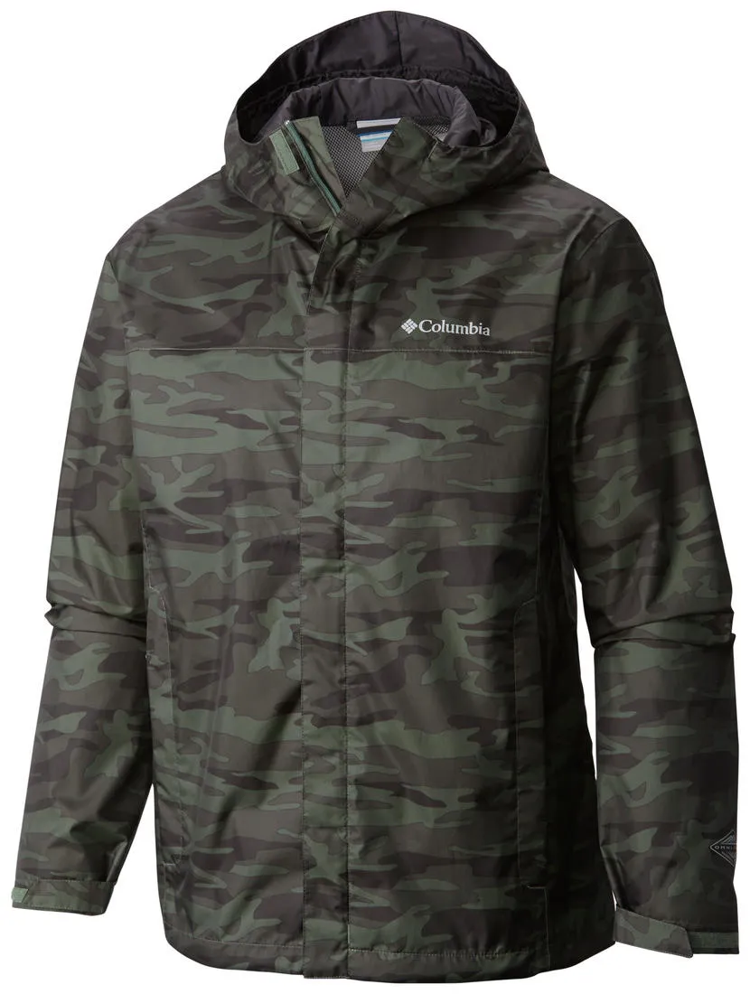 Columbia Men Green Watertight Printed Rain Jacket