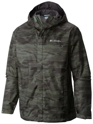 Columbia Men Green Watertight Printed Rain Jacket