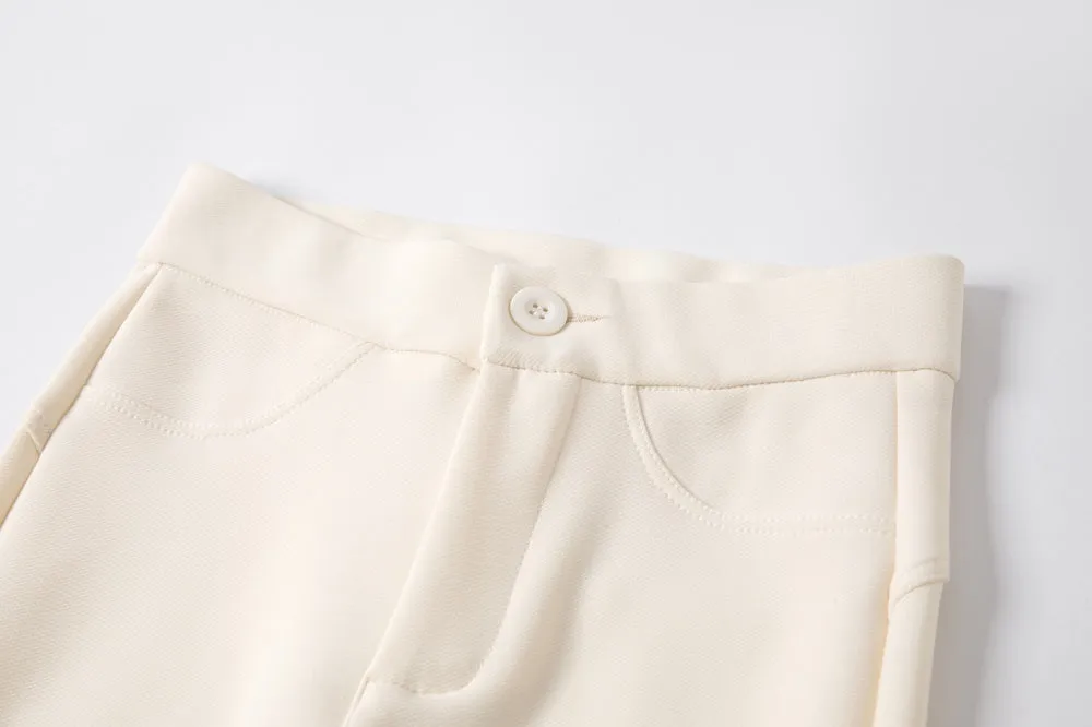 Comfortable Solid Color Flared-Leg Trousers for Women