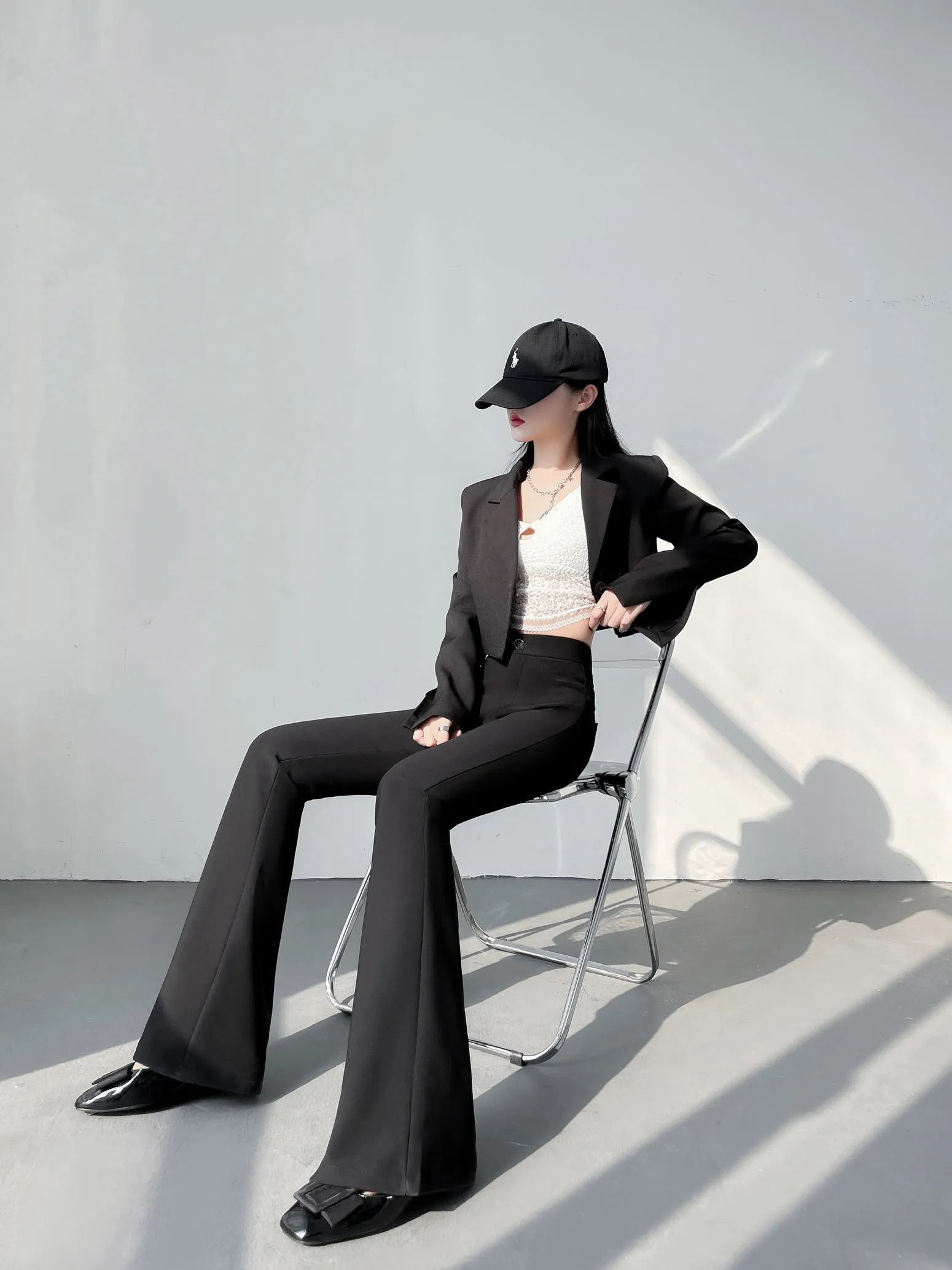 Comfortable Solid Color Flared-Leg Trousers for Women