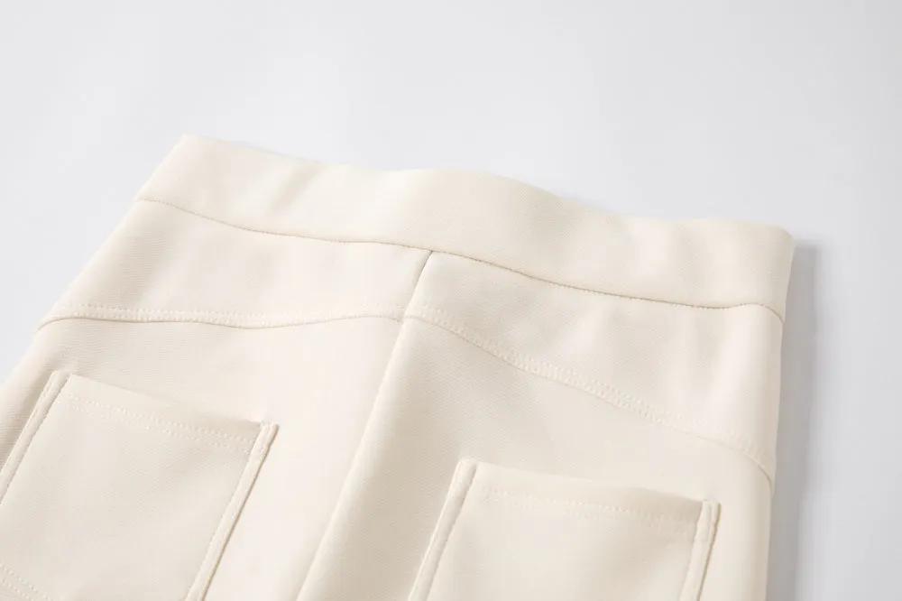 Comfortable Solid Color Flared-Leg Trousers for Women