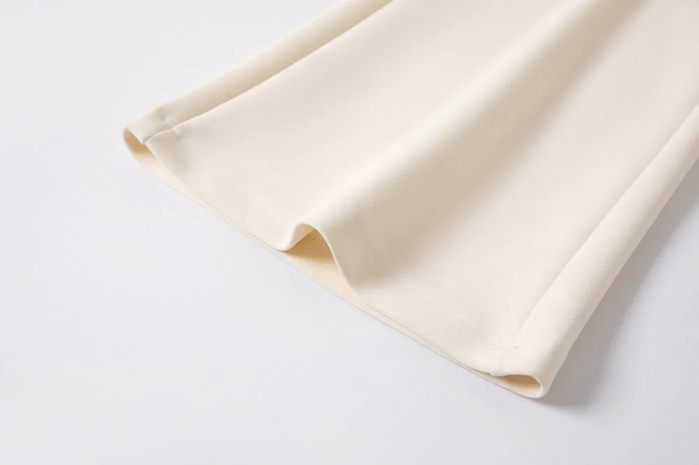 Comfortable Solid Color Flared-Leg Trousers for Women