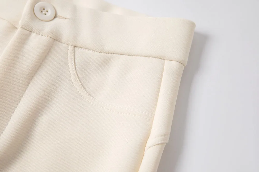 Comfortable Solid Color Flared-Leg Trousers for Women