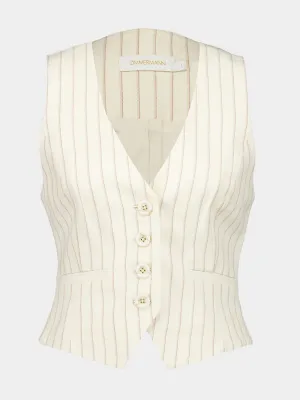 Cream Pinstripe Tranquillity Waistcoat