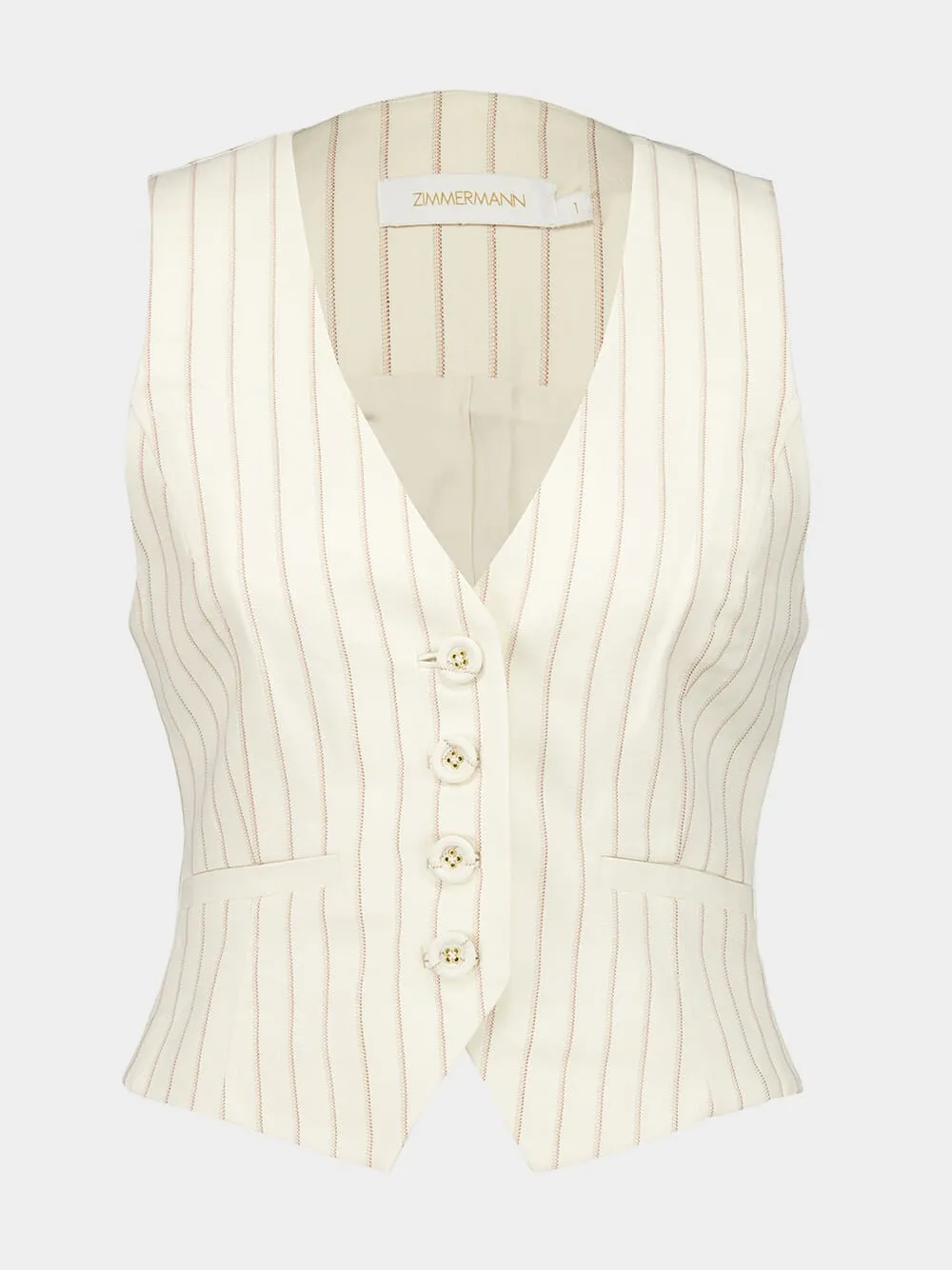 Cream Pinstripe Tranquillity Waistcoat