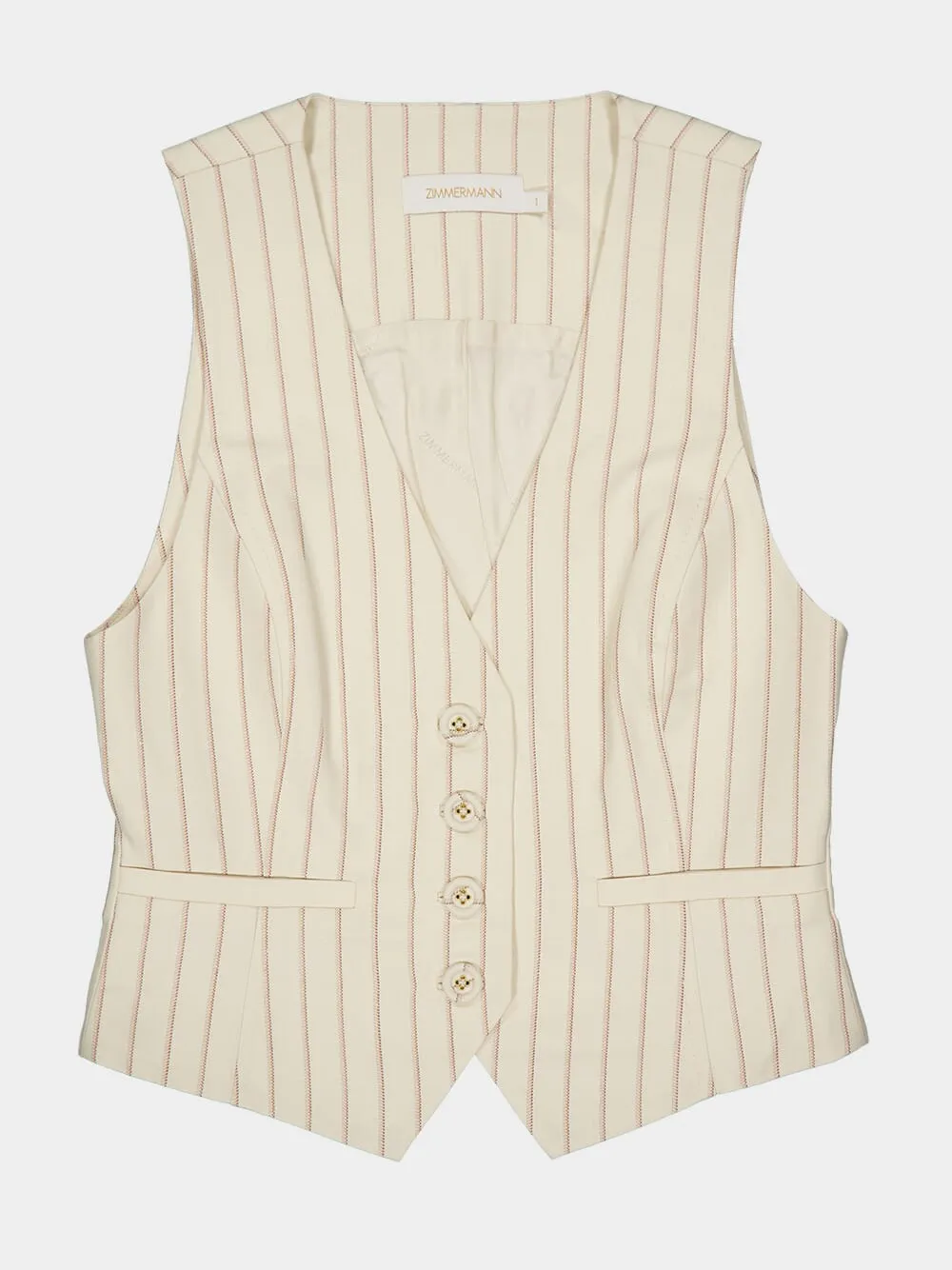 Cream Pinstripe Tranquillity Waistcoat