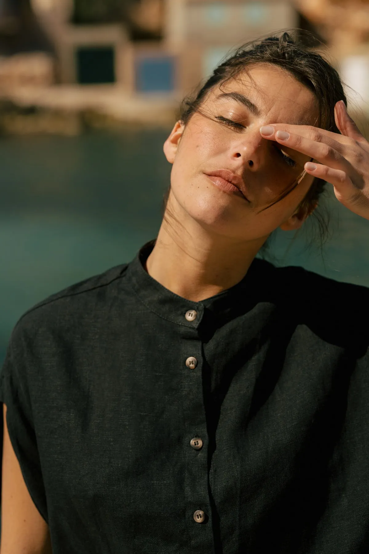 Dalia - Linen Shirt in Black
