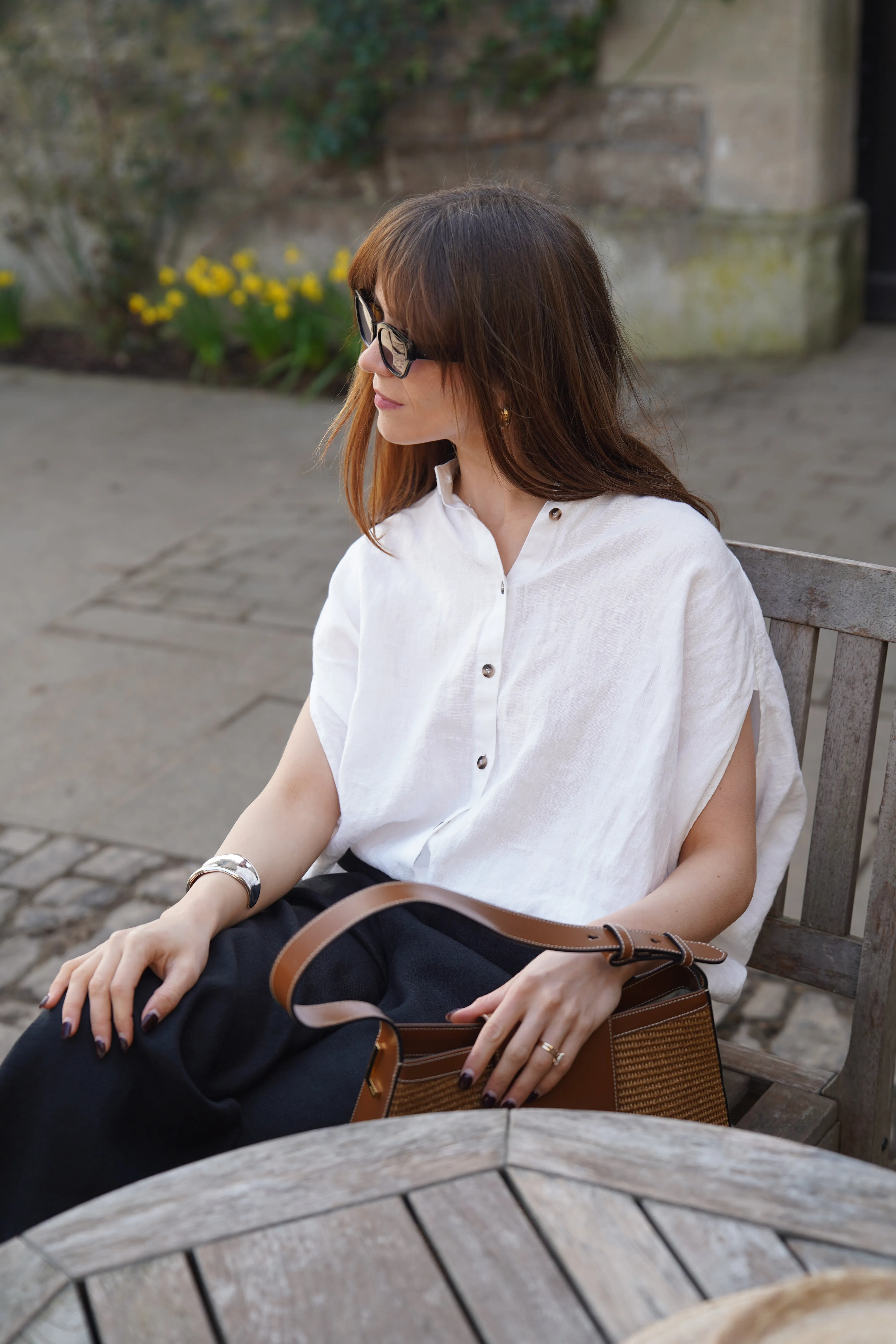 Dalia - Linen Shirt in White