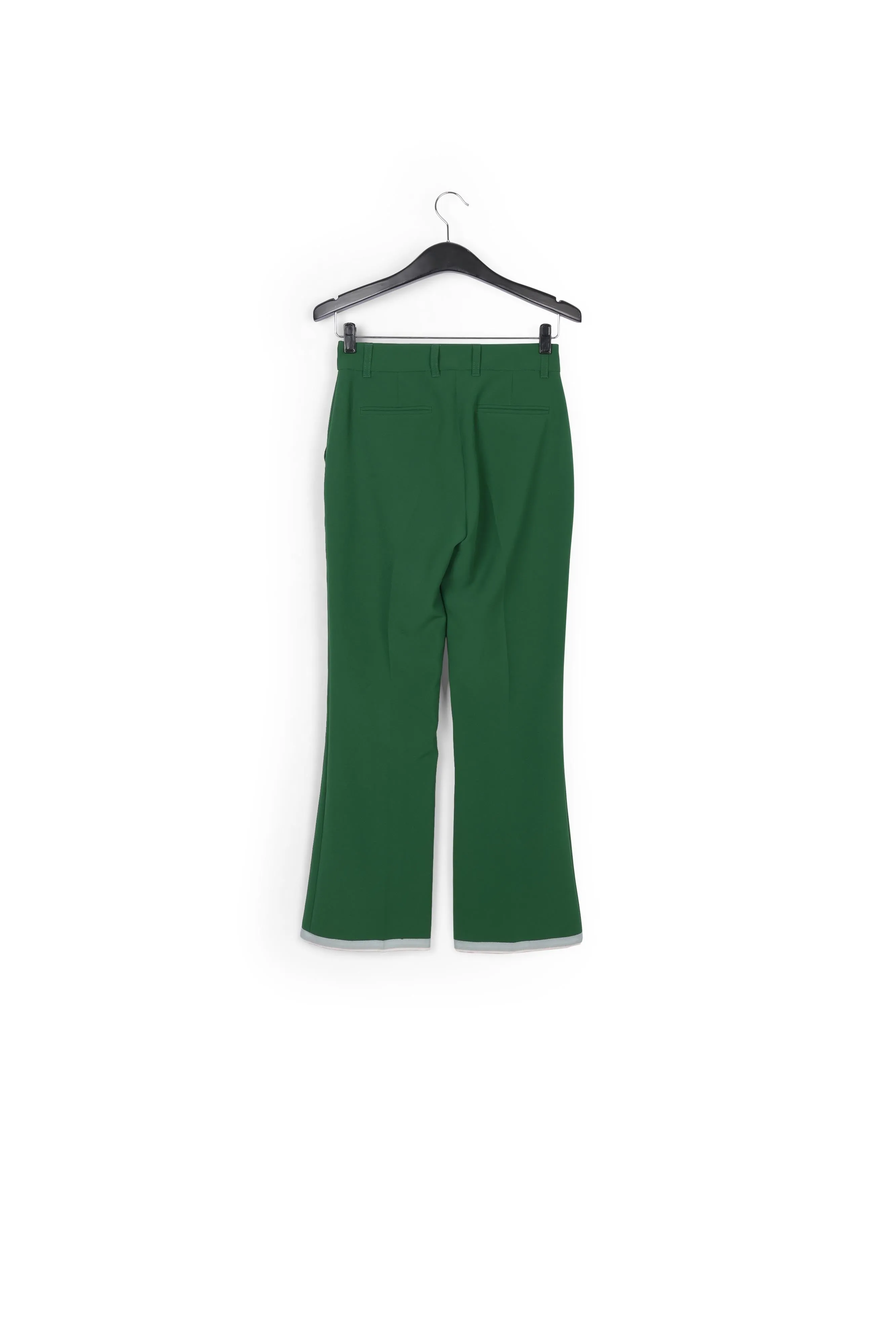 Dark green flared-fit pants