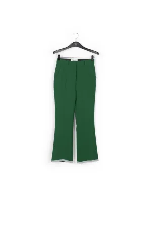 Dark green flared-fit pants