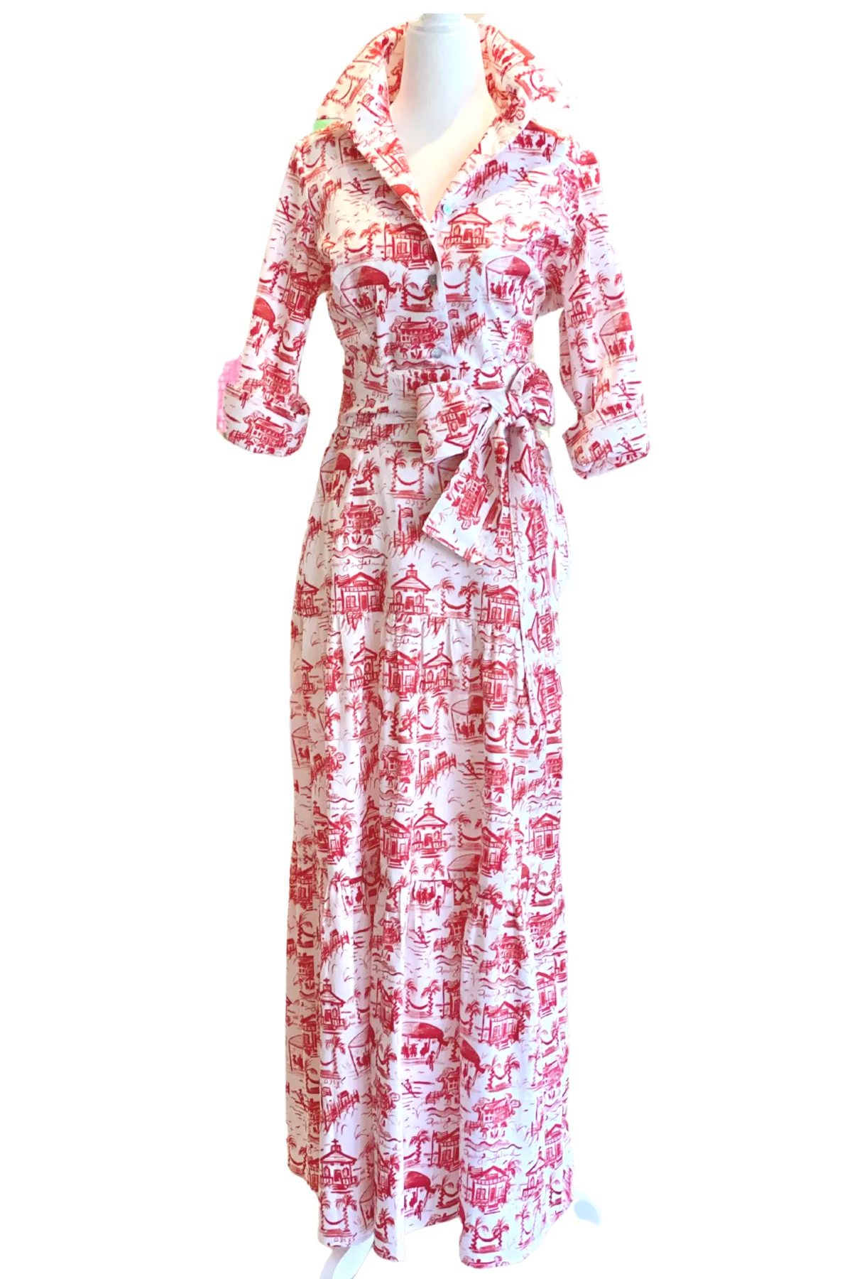DeBordieu Shirt in Red or Black Toile