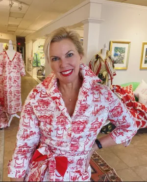 DeBordieu Shirt in Red or Black Toile