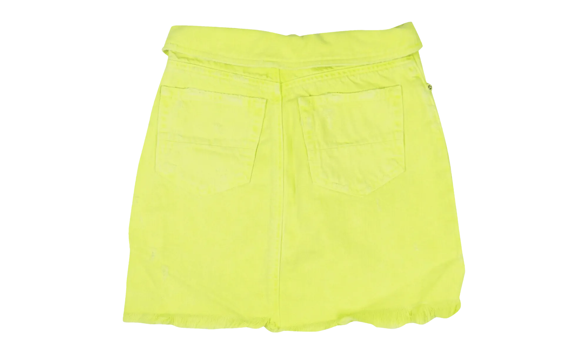 DENIM DESTROYED FOLDOVER MINI SKIRTS "Yellow"