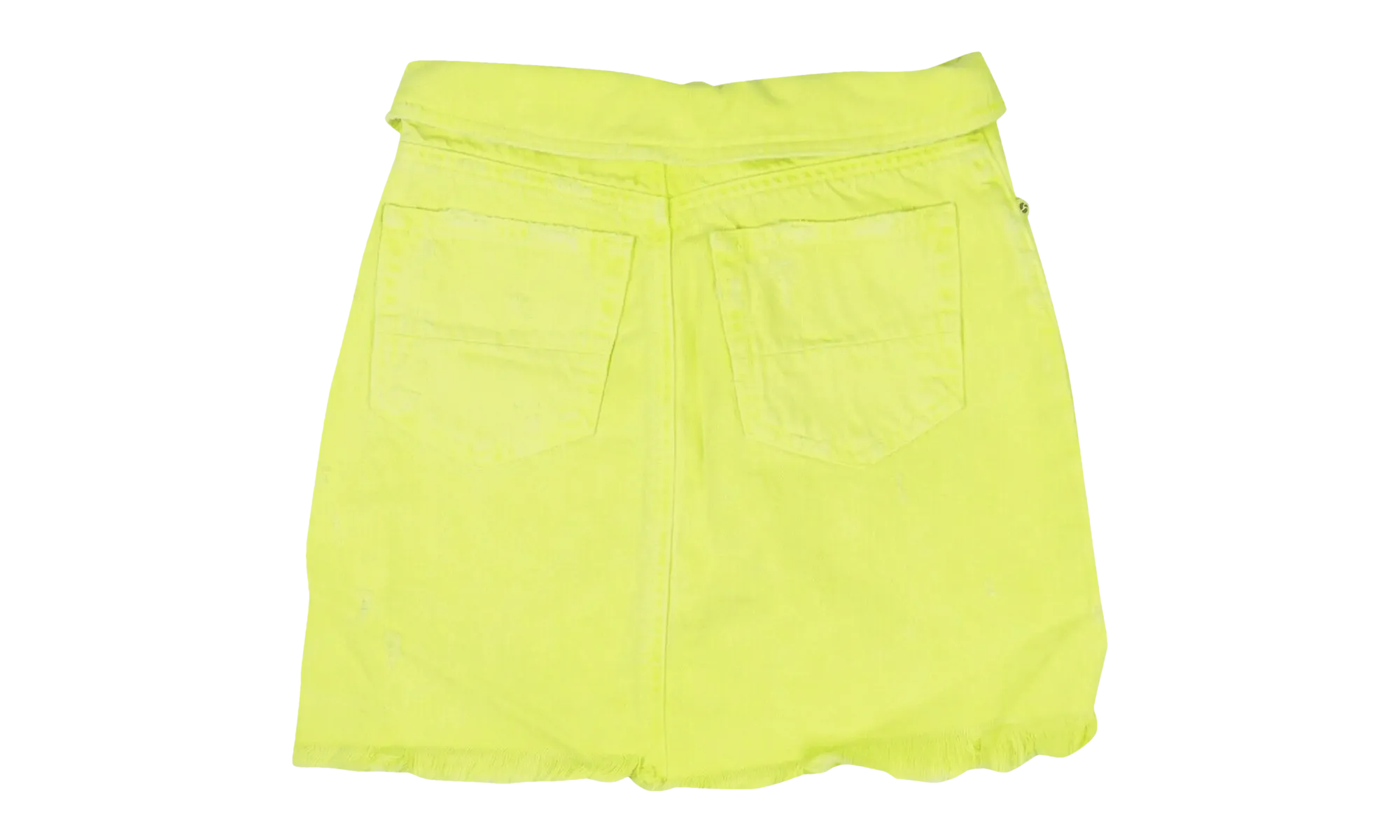 DENIM DESTROYED FOLDOVER MINI SKIRTS "Yellow"