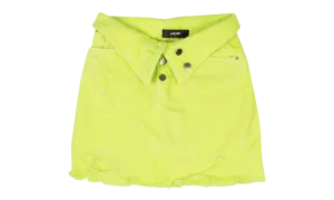 DENIM DESTROYED FOLDOVER MINI SKIRTS "Yellow"