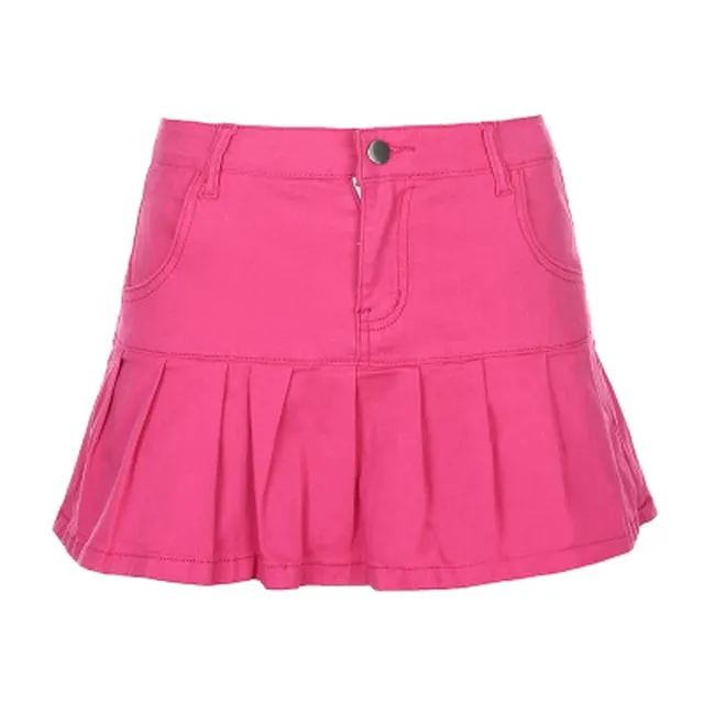 Denim Skirt With Ruffles