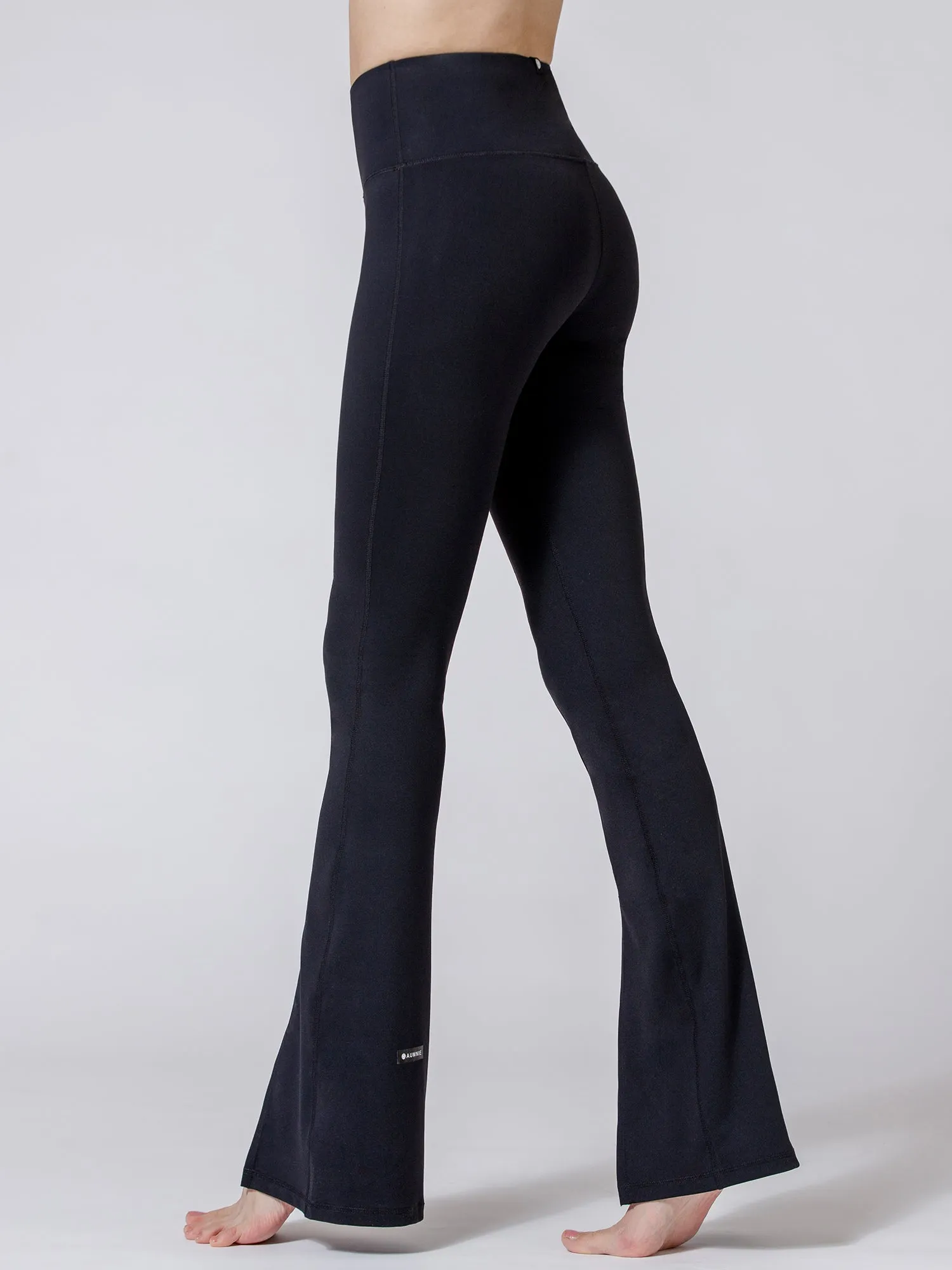 DIVINE FRONT SPLIT FLARE PANTS, BLACK