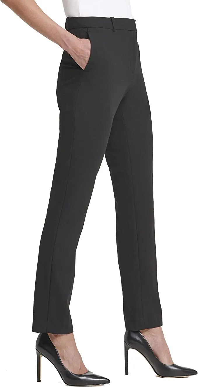 DKNY Women's Misses Fixed Waist Skinny Pant, Black, 16