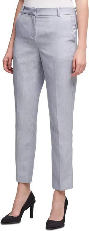 DKNY Womens Skinny Crop Dress Pants Blue 4
