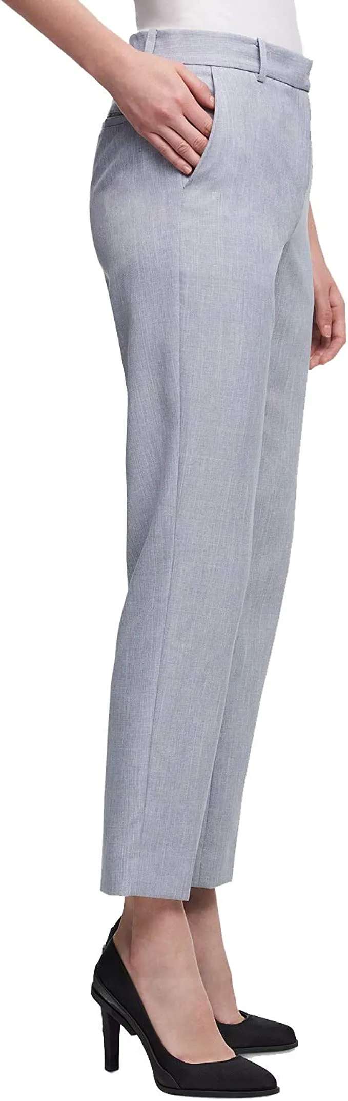 DKNY Womens Skinny Crop Dress Pants Blue 4