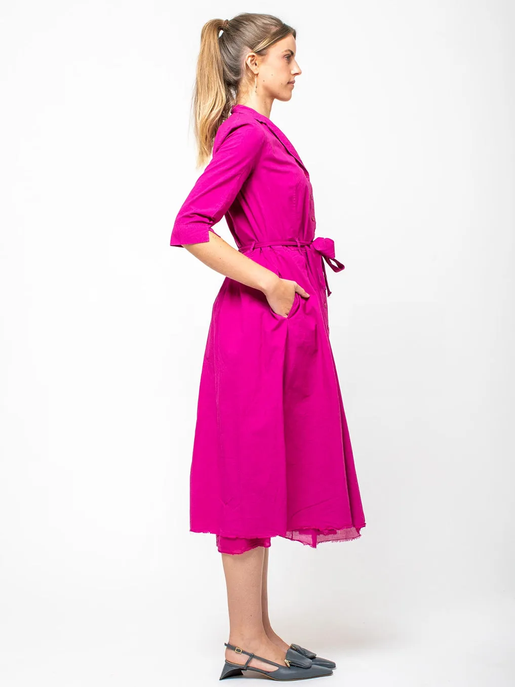 Doralice Shirt Dress - Fuchsia