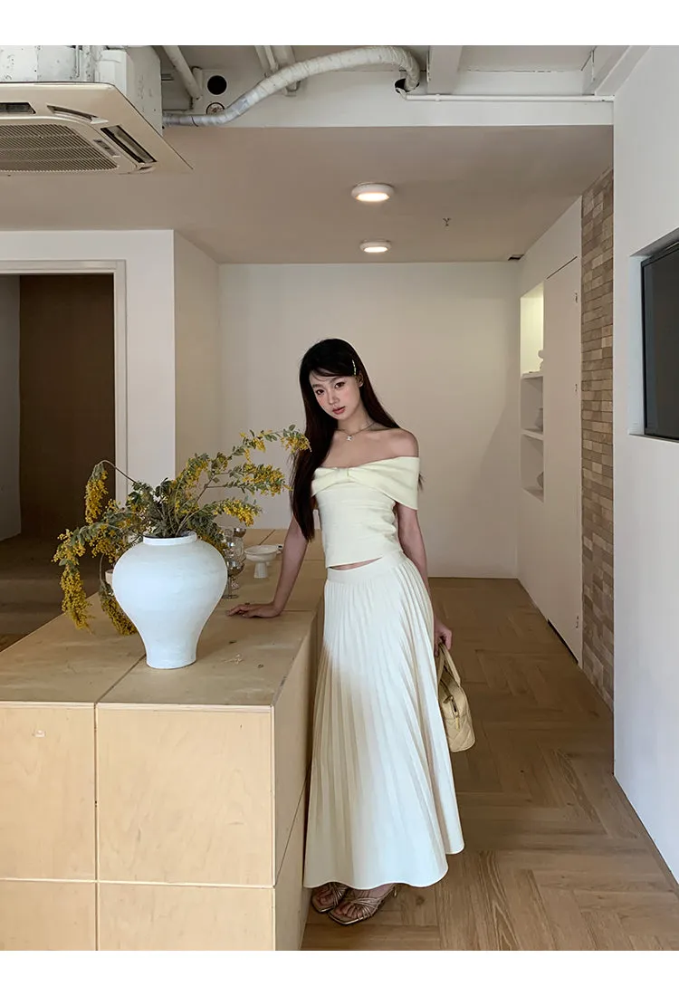 drape pleated skirt